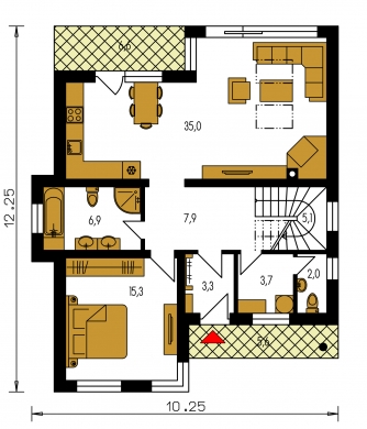 Plan de sol du rez-de-chaussée - TREND 263